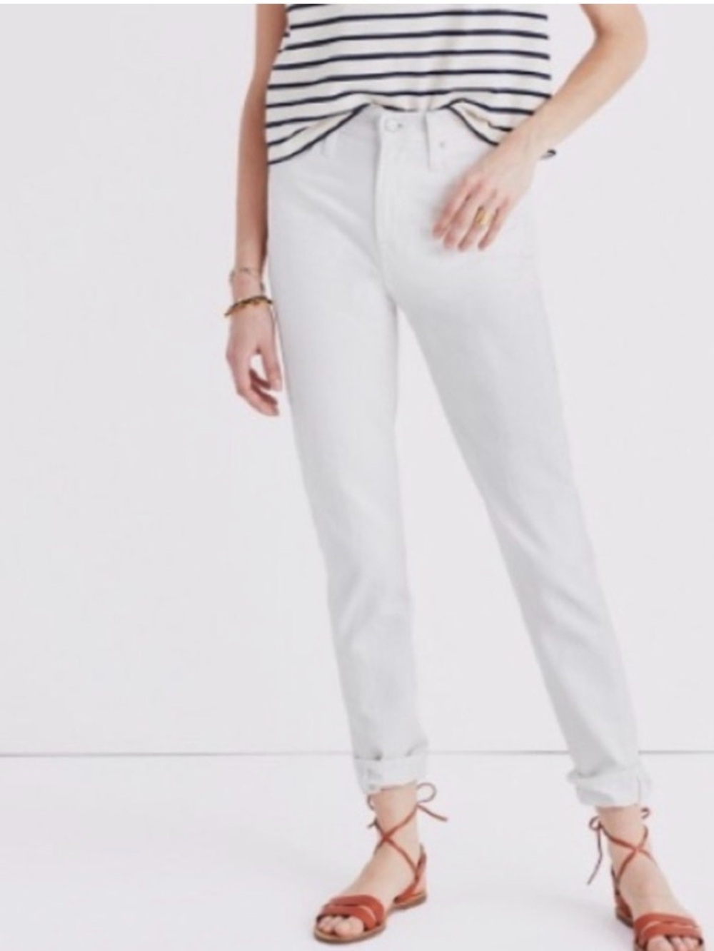 Madewell The Perfect Summer Jean White, Fray hem, size 28